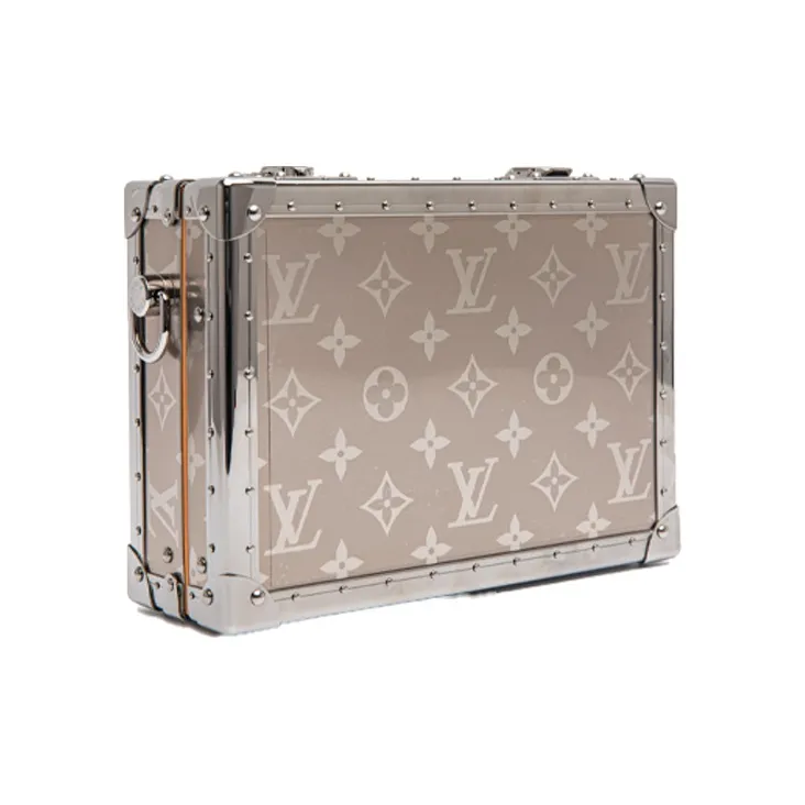 LOUIS VUITTON Clutch Box Monogram Titanium Silver-1