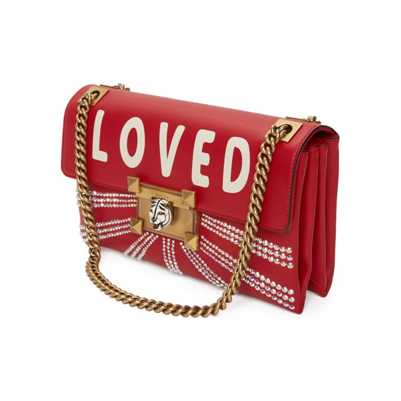 GUCCI Padlock Leather Lock Bag Shoulder Bag Portable Crossbody Bag Shoulder Bag Women's Red-1