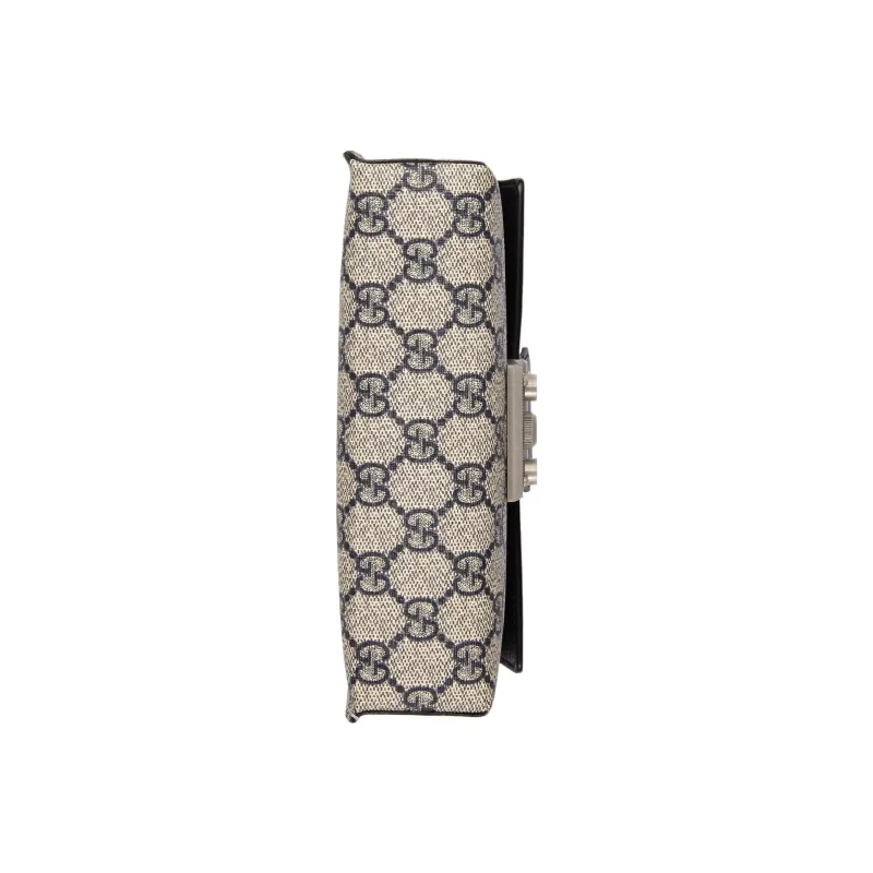 GUCCI Padlock Canvas With Leather Canvas Bag, Box Bag, Crossbody Handbag, Shoulder Bag Mini Women's Beige/Blue-6