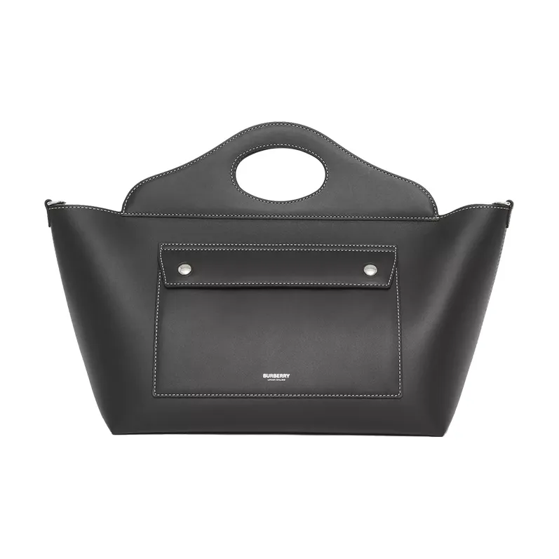 Burberry Pocket Bag Cow Leather Crossbody Bag, One Shoulder Handbag Women's Black-0