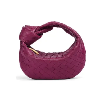 Bottega Veneta JODIE Leather Dumpling Bag Clutch Mini Women's Purple