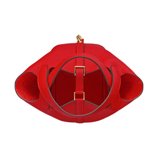 HERMES Picotin Lock Clemence Bullock Leather Basket Bag Handbag Bucket Bag Women's S3 Rouge De Coeur Heart Red-2