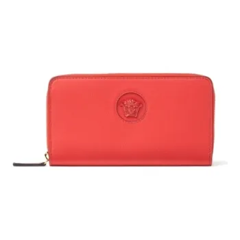 VERSACE La Medusa Cow Leather Handheld Wallet Women's Red