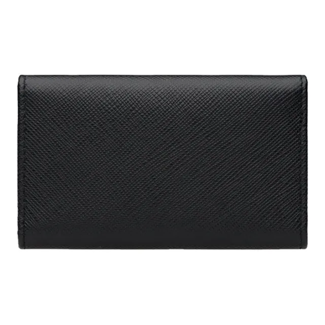PRADA Saffiano Leather Key Pouch Men's Black-1