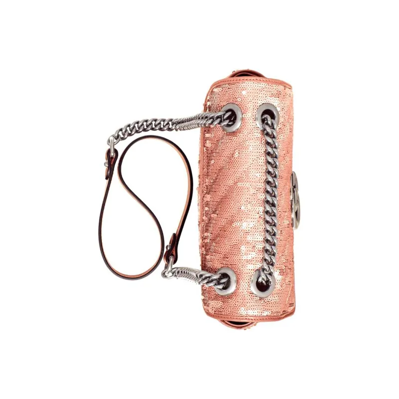 GUCCI Marmont Silk Crossbody Bags Shoulder Bags Women's Light Pink-5