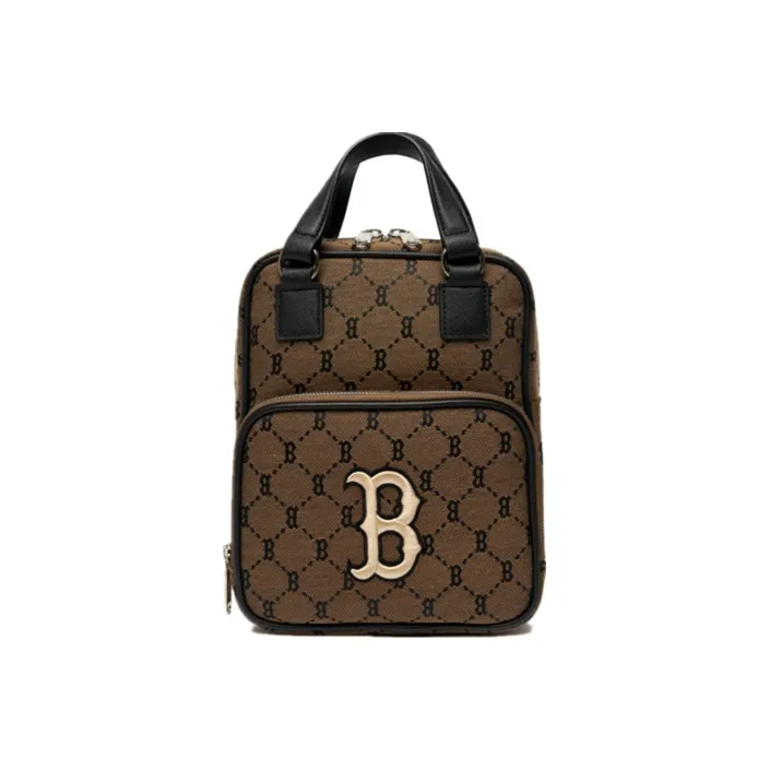 MLB Monogram Collection Polyester Portable Backpack Mini Unisex Coffee-3