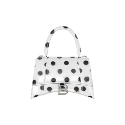 Balenciaga Wmns Hourglass Cowhide Small Handbag White
