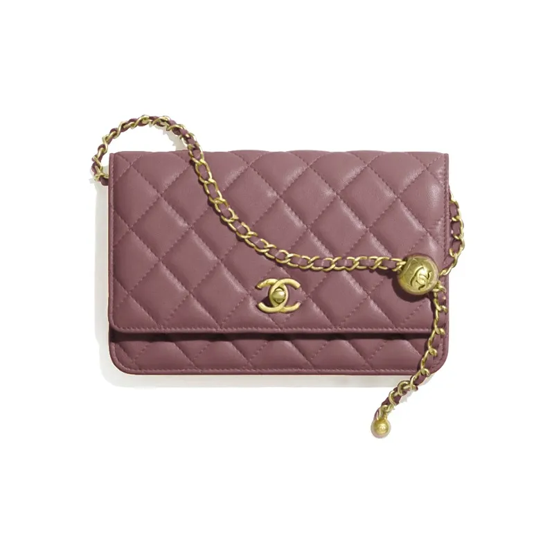 CHANEL WOC Smooth Lambskin Shoulder Bag, Crossbody Bag Mini Women's Burgundy-0