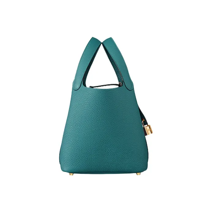 HERMES Picotin Lock Bullhide Basket Bag Bucket Bag Handbag Women's Bosporus Green-1