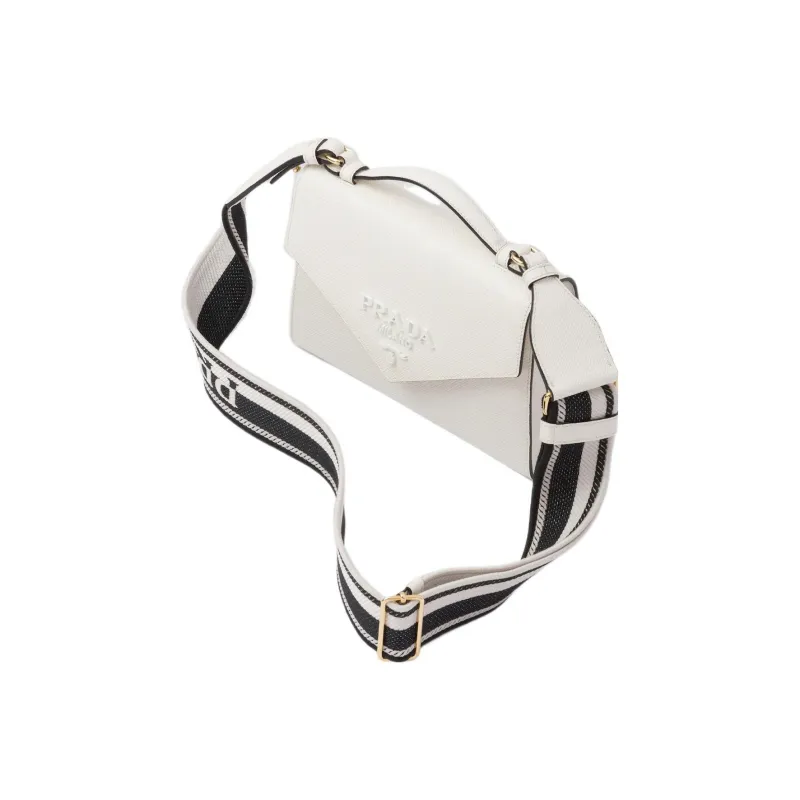 PRADA Saffiano Leather Handbag Shoulder Bag Crossbody Bag Women's White-2