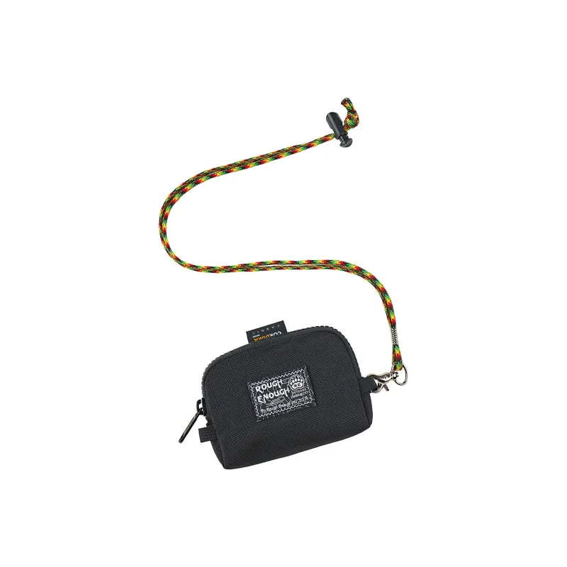 Rough Enough Nylon Fabric Hanging Bag Coin Purse Wallet Small Size Unisex Black-3