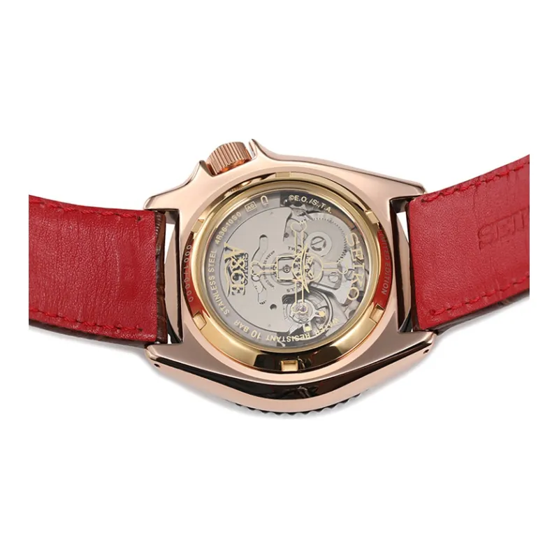 SEIKO SEIKO5 Collection Mechanical Movement Leather Watch Bands Watch Men's Watch Red Watch Dial-7