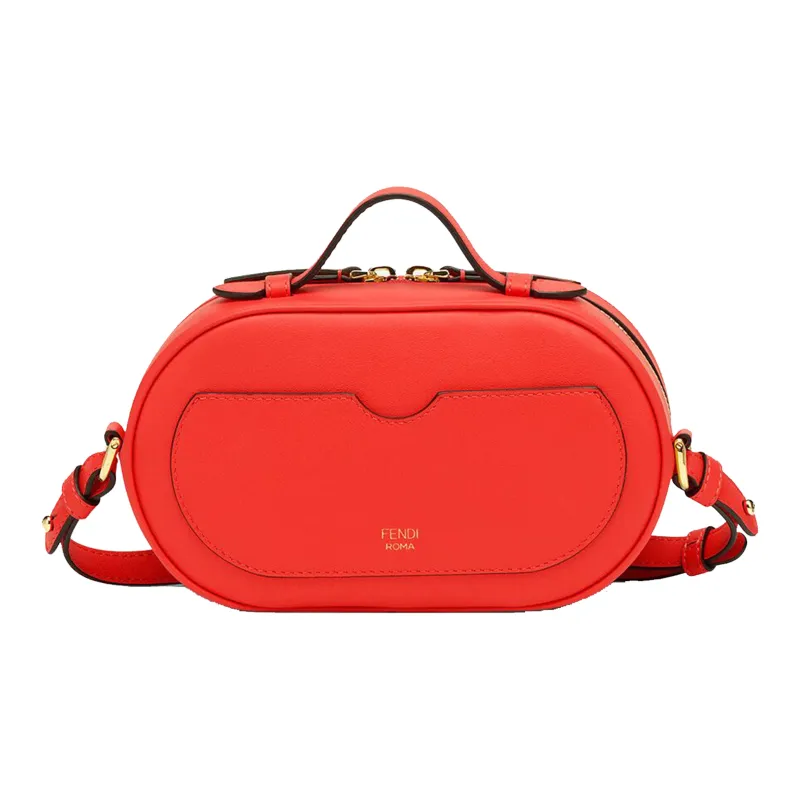 FENDI Cowhide Leather Camera Bag, Handbag, Shoulder Bag, Crossbody Bag Mini Women's Red-2