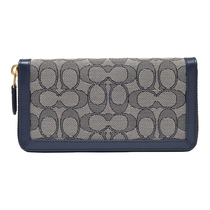COACH Accordion Zip Canvas Canvas Bag Wallets Regular Men's Blue-1
