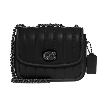 COACH Madison Leather Small Square Bag Handbag Shoulder Bag Crossbody Bag Mini Women's Black