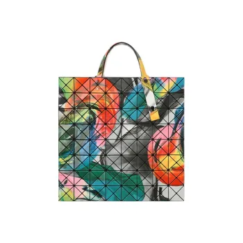 ISSEY MIYAKE PVC Handbags Shoulder Bags Large Size Women's Orange & Gray Multicolor