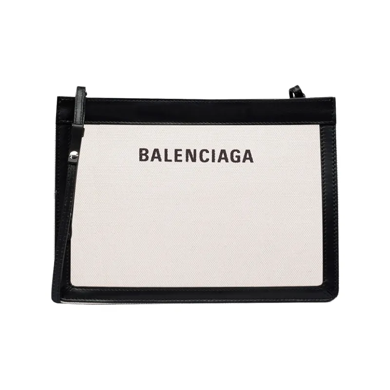 Balenciaga Cotton Canvas Canvas Bag Handbag Medium Size Unisex White-0