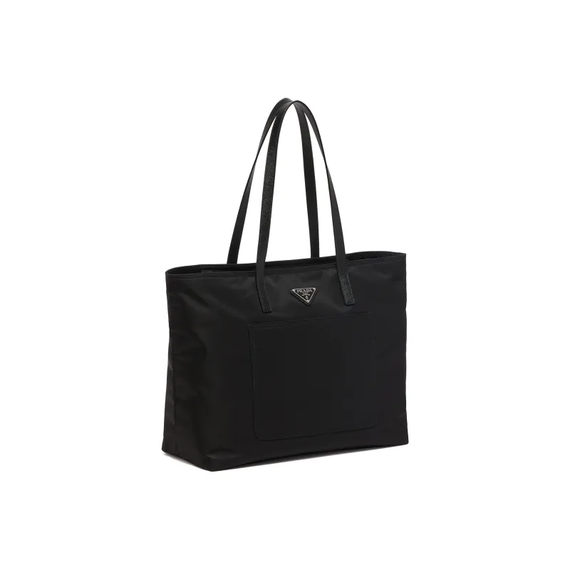 PRADA Recycled Nylon Tote Bag Shopping Bag Shoulder Bag Handbag Small Size Women's Black-2