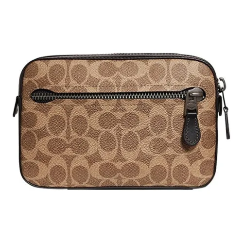COACH Metropolitan Pebbled Soft Leather Fanny Pack Small Size Men's Khaki