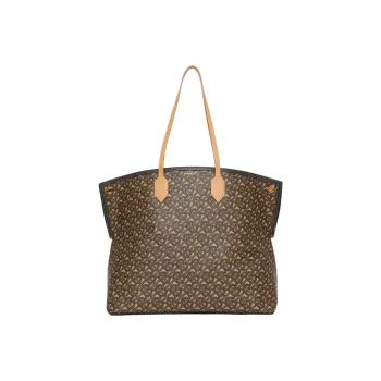 Burberry Cow Leather Tote Bag Shopping Bag Handbag Large Size Unisex Mule Brown