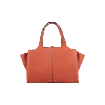 CELINE Cow Leather Wings Bag, Tote Bag, Shopping Bag, Handbag Large Size Women's Orange Red