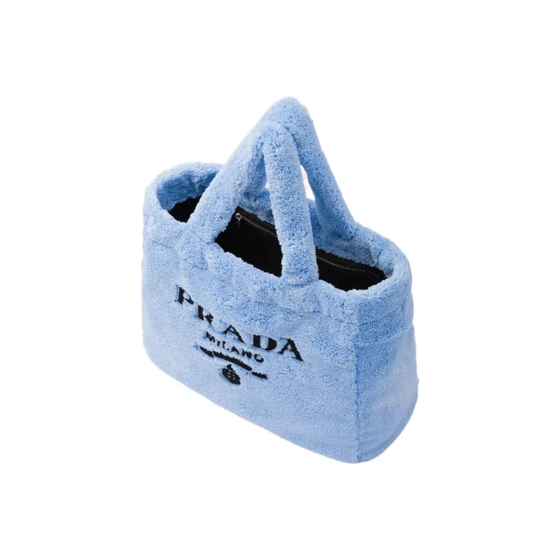 PRADA Fabric Tote Bag Shopping Bag Handbag Women's Sky Blue/Black-1