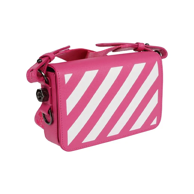OFF WHITE Binder Clip Bag Diag Mini Fuchsia White-2