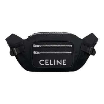 CELINE Polyamide Fabric Shoulder Bag, Crossbody Bag, Sling Bag, Fanny Pack Large Size Men's Black