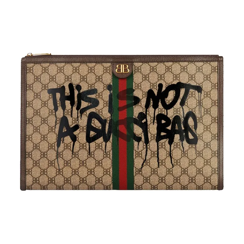 Balenciaga Coated Canvas Laptop Compartment Bag Women's Brown-0