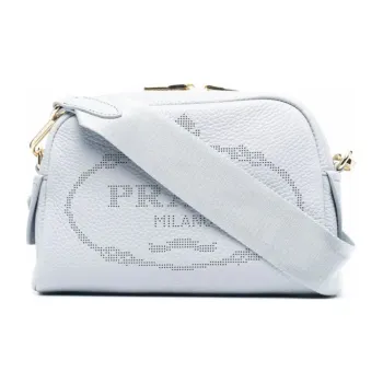 PRADA Deerskin Shoulder Bag Women's Light Blue