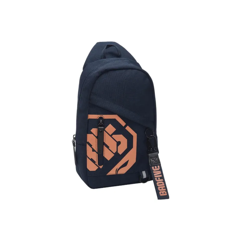 LiNing Sports Life Collection Fabric Shoulder Bag Crossbody Bag Sling Bags Unisex Navy Blue/Orange-2