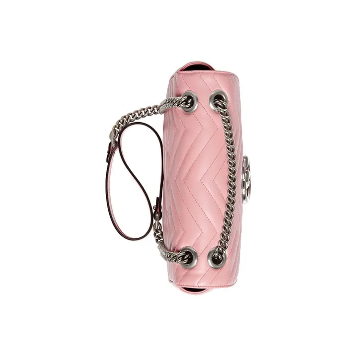 GUCCI GG Marmont Leather Shoulder Bag Crossbody Bag Small Size Women's Pink/Candy Color/Unicorn Pink-5