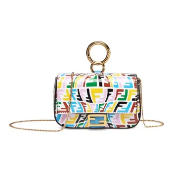 FENDI Baguette Calfskin Coin Purse Baguette Bag Shoulder Bag Crossbody Bag Extra Mini Women's Blue/Multicolor
