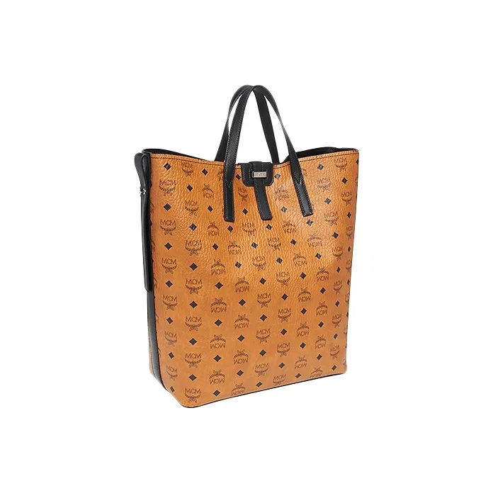 MCM Visetos Cow Leather Combo Bag, Tote Bag, Shopping Bag, Shoulder Bag, Handbag Large Size Unisex Cognac-1