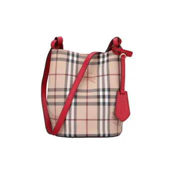 Burberry Cow Leather Bucket Bag, Shoulder Bag, Crossbody Bag Regular Women's Red