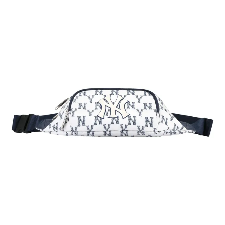 MLB Monogram Collection Nylon Fanny Pack Shoulder Bag Crossbody Bag Regular Unisex White Blue-2