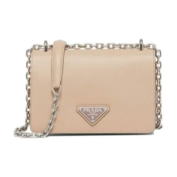 PRADA Leather Handbag Shoulder Bag Crossbody Bag Women's Nude Pink