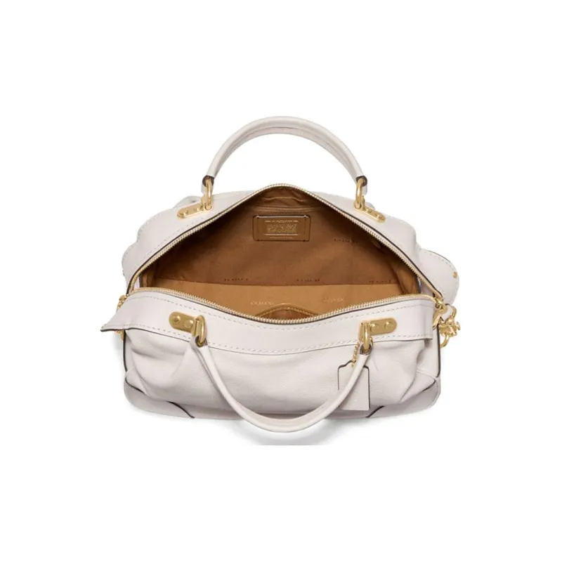COACH Lane Cow Leather Bucket Bag, Shoulder Bag, Crossbody Bag, Handbag Tubas Women's White-2