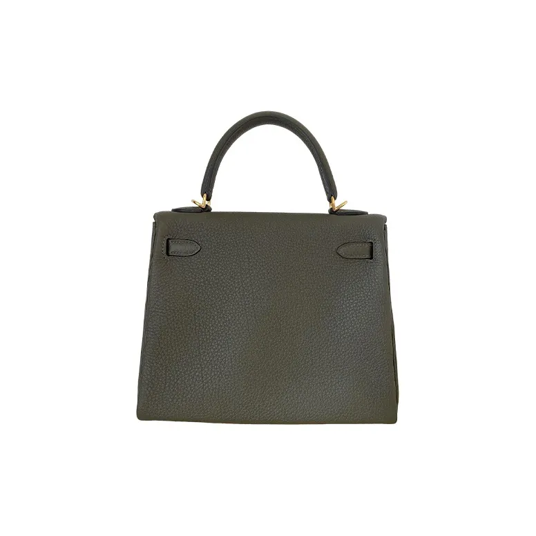 HERMES Kelly Togo Calfskin Kelly Bag Handbags Women's C6 Vert De Gris Gray Green-1