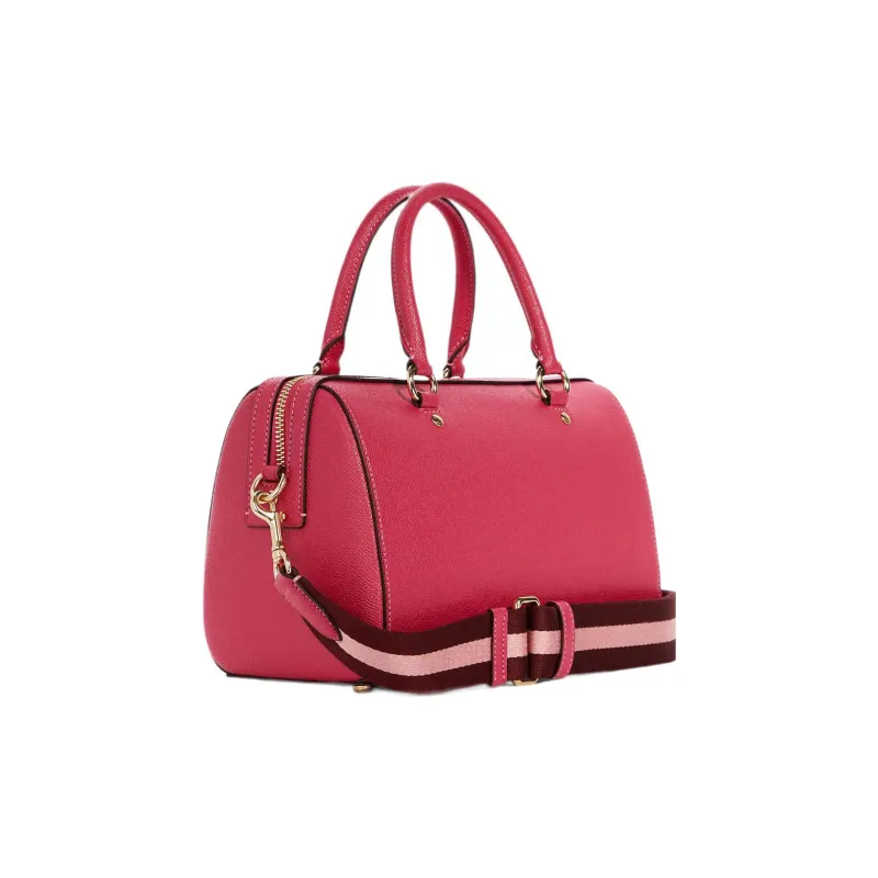 COACH Rowan Cross-Stitch Leather Pillow Bag Shoulder Bag Crossbody Bag Large Size Women's Pink-1