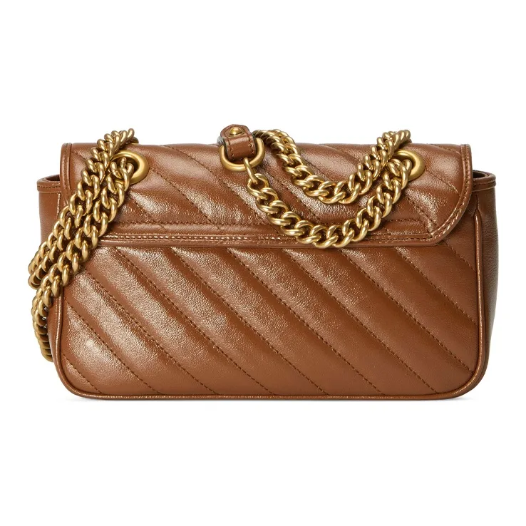 GUCCI GG Marmont Leather Crossbody Bag, Shoulder Bag Women's Brown-2