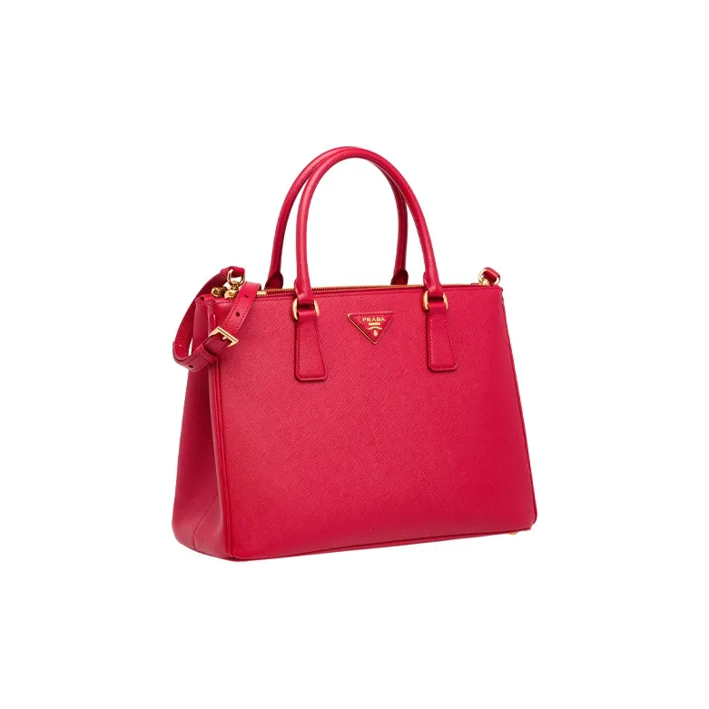 PRADA Saffiano Leather Shoulder Bag Crossbody Bag Handbag Large Size Women's Red-1