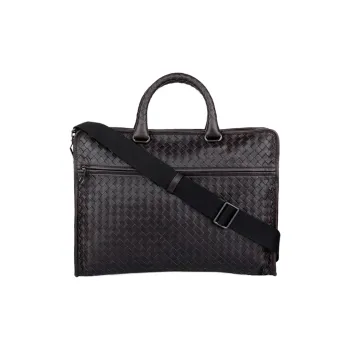 Bottega Veneta Sheepskin Briefcase Shoulder Bag Crossbody Bag Handbag Men's Brown