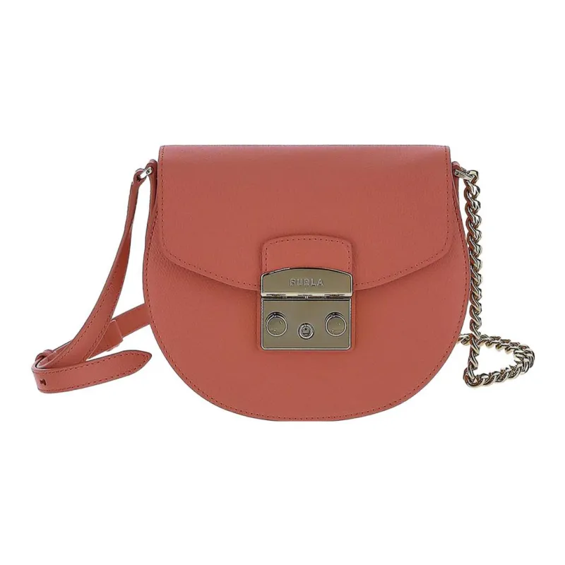 Furla Metropolis Collection Leather Shoulder Bag Mini Women's Red-0