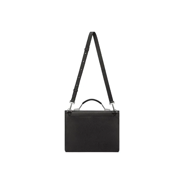 DIOR Cow Leather Briefcase, Handbag Large Size Men's Black-3