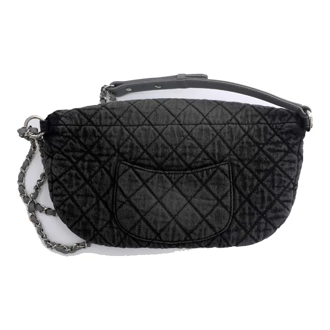 CHANEL Denim Fanny Pack Women's Dark Gray-1