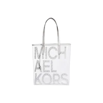 MICHAEL KORS PVC Tote Bag, Shopping Bag, Shoulder Bag, Handbag Tubas Women's White