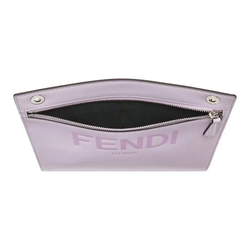 FENDI Peekaboo PU Clutch Regular Women's Light Purple-2