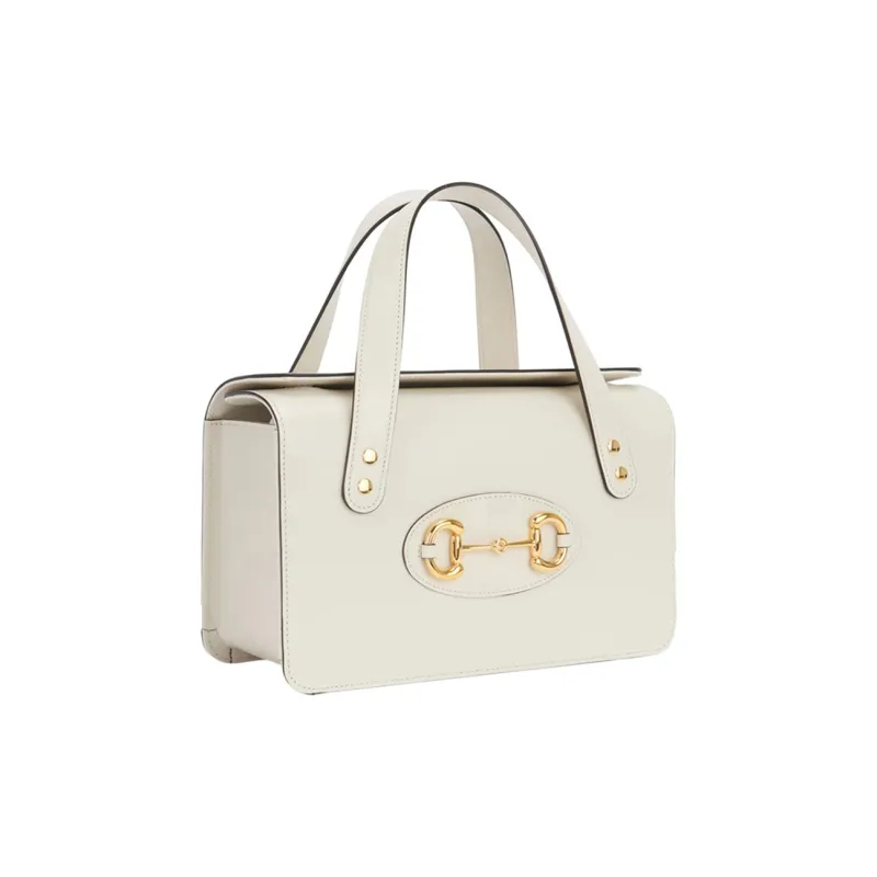 GUCCI Leather Box Bag Handbag Women's White-2