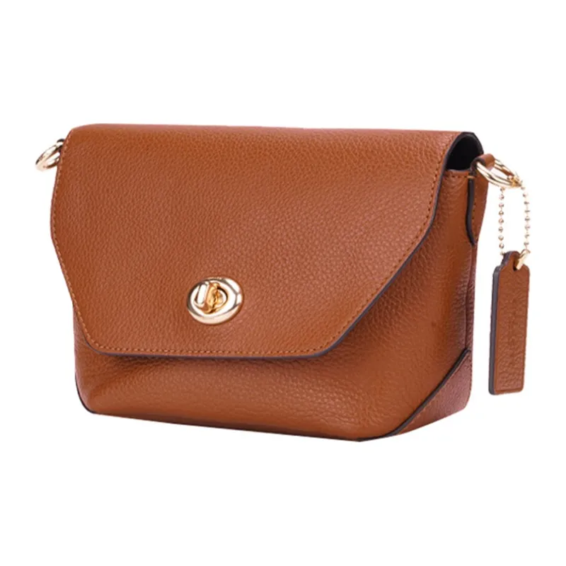 COACH Karlee Leather Crossbody Bag, Shoulder Bag Trumpets Women's Brown-1